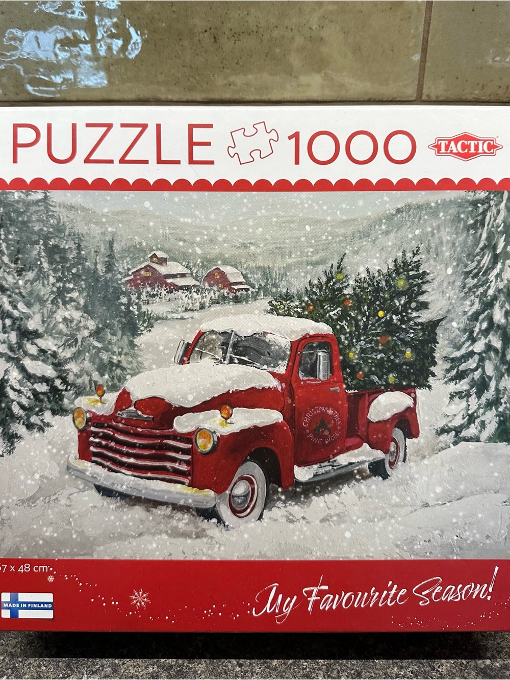 Tactic 1000-Piece Christmas Truck Puzzle - Red